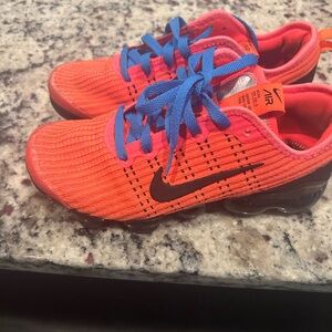 Nike Kids Air VaporMax Bright Orange and Blue Sneakers